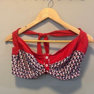 Panache Red and Blue underwire bikini top